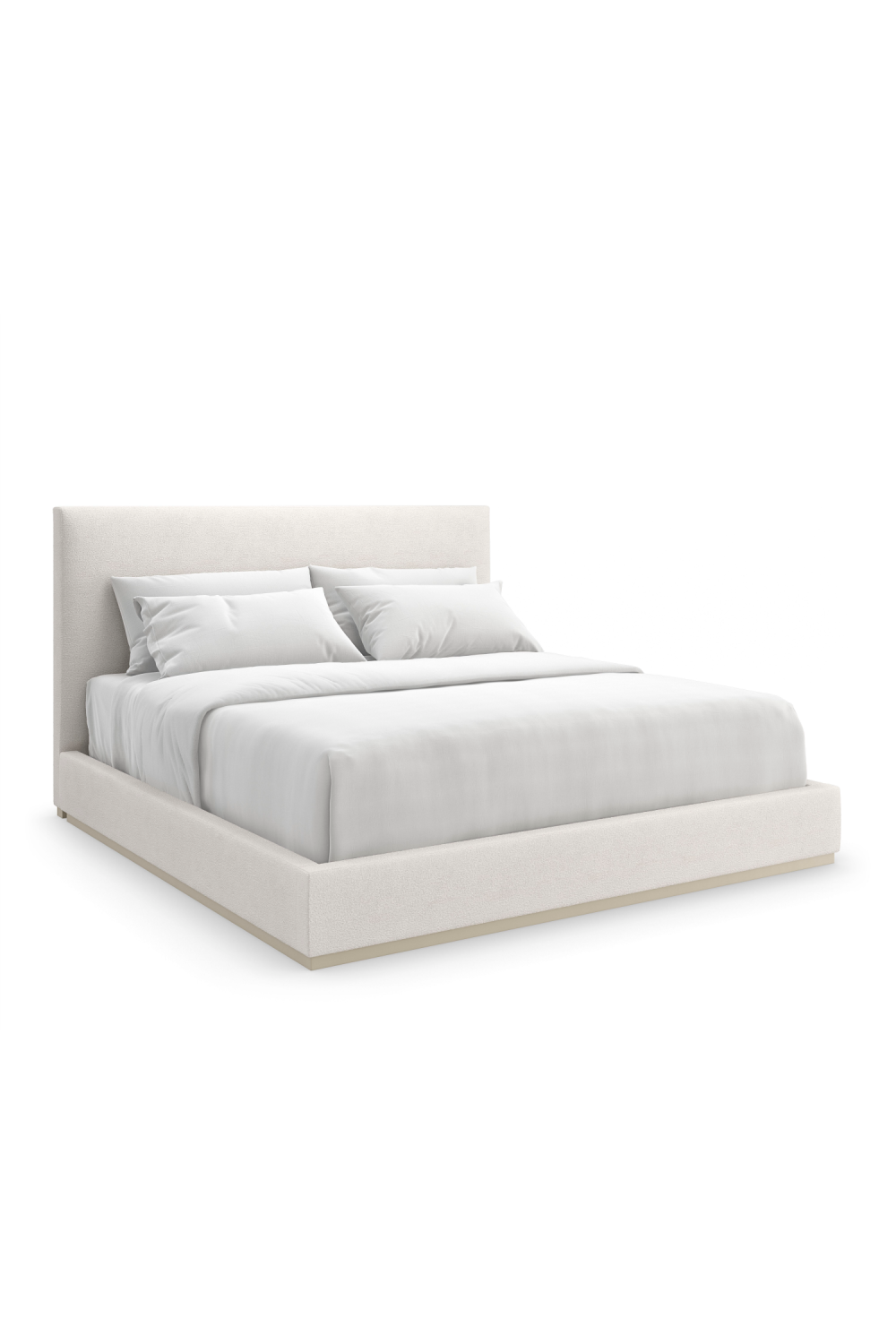 Białe, minimalistyczne łóżko typu queen-size | Caracole The Boutique | Caracole.eu.com
