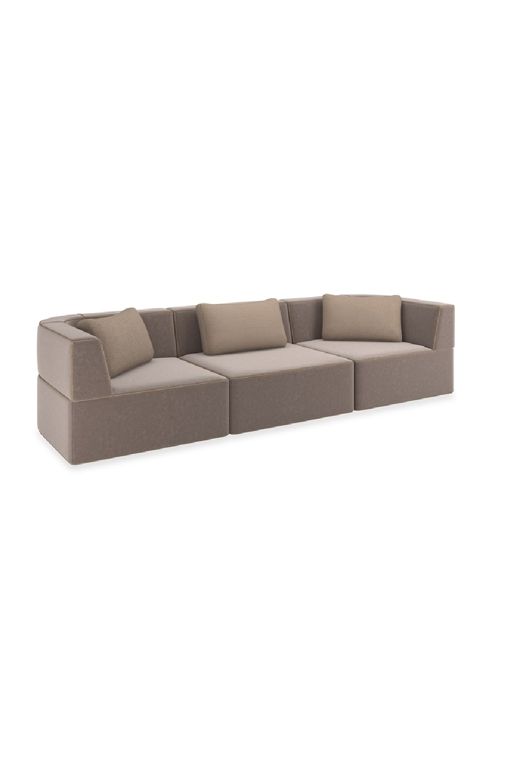 Brązowa sofa modułowa z lamówką | Caracole Marbella | Caracole.eu.com