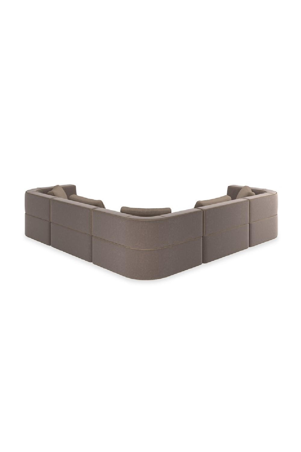 Brązowa sofa modułowa z lamówką | Caracole Marbella | Caracole.eu.com