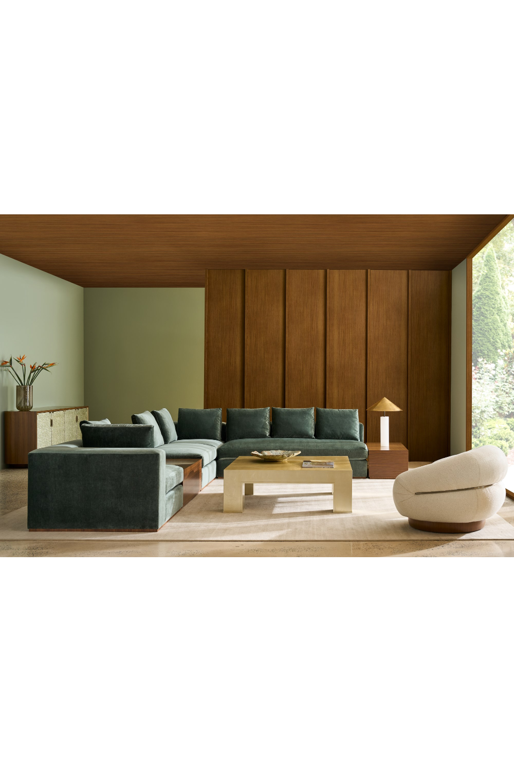 Czarna tapicerowana sofa modułowa | Caracole Bello | Caracole.eu.com