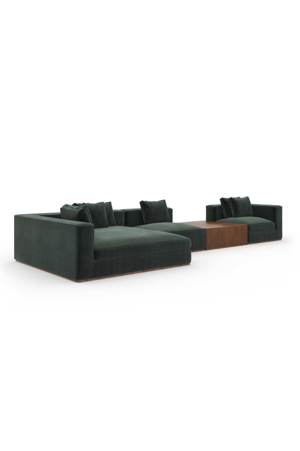 Czarna sofa modułowa z szezlongiem | Caracole Bello | Caracole.eu.com