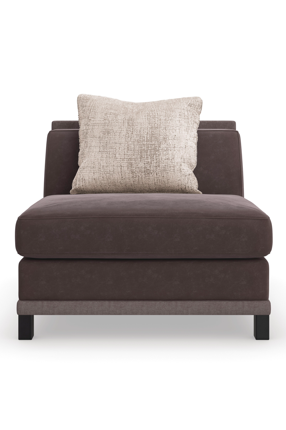 Brązowy tapicerowany fotel modułowy | Caracole Tuxedo | Caracole.eu.com