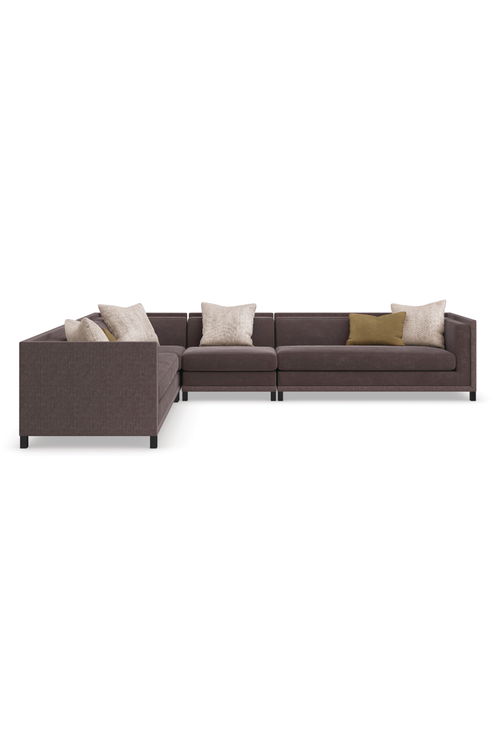 Brązowy tapicerowany fotel modułowy | Caracole Tuxedo | Caracole.eu.com