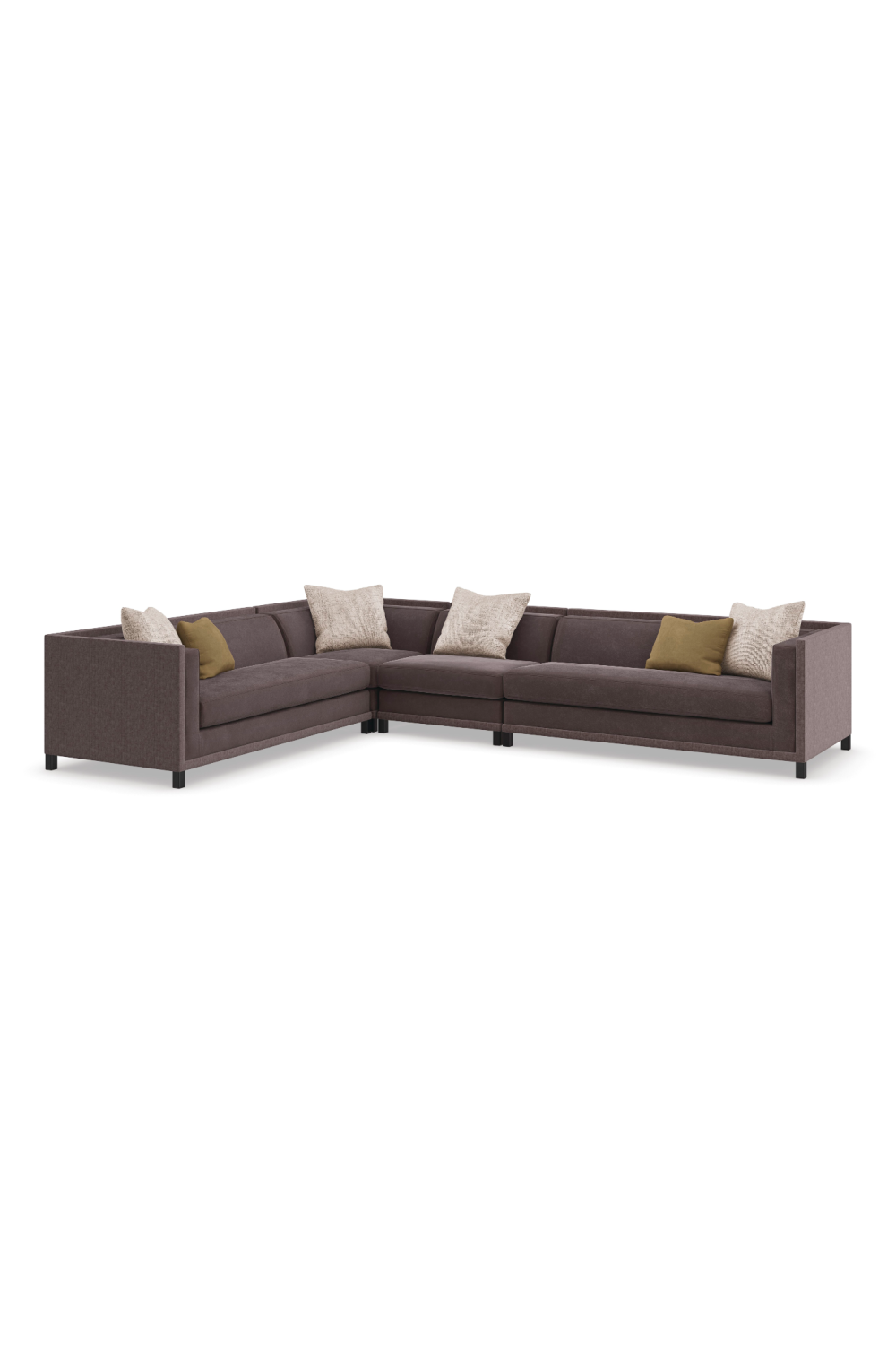 Brązowy tapicerowany fotel modułowy | Caracole Tuxedo | Caracole.eu.com