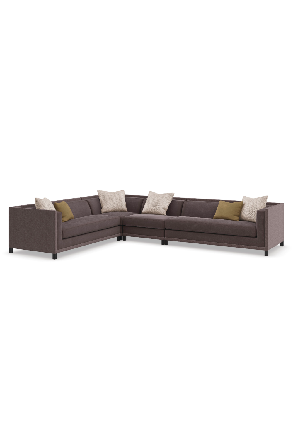 Brązowy tapicerowany fotel modułowy | Caracole Tuxedo | Caracole.eu.com