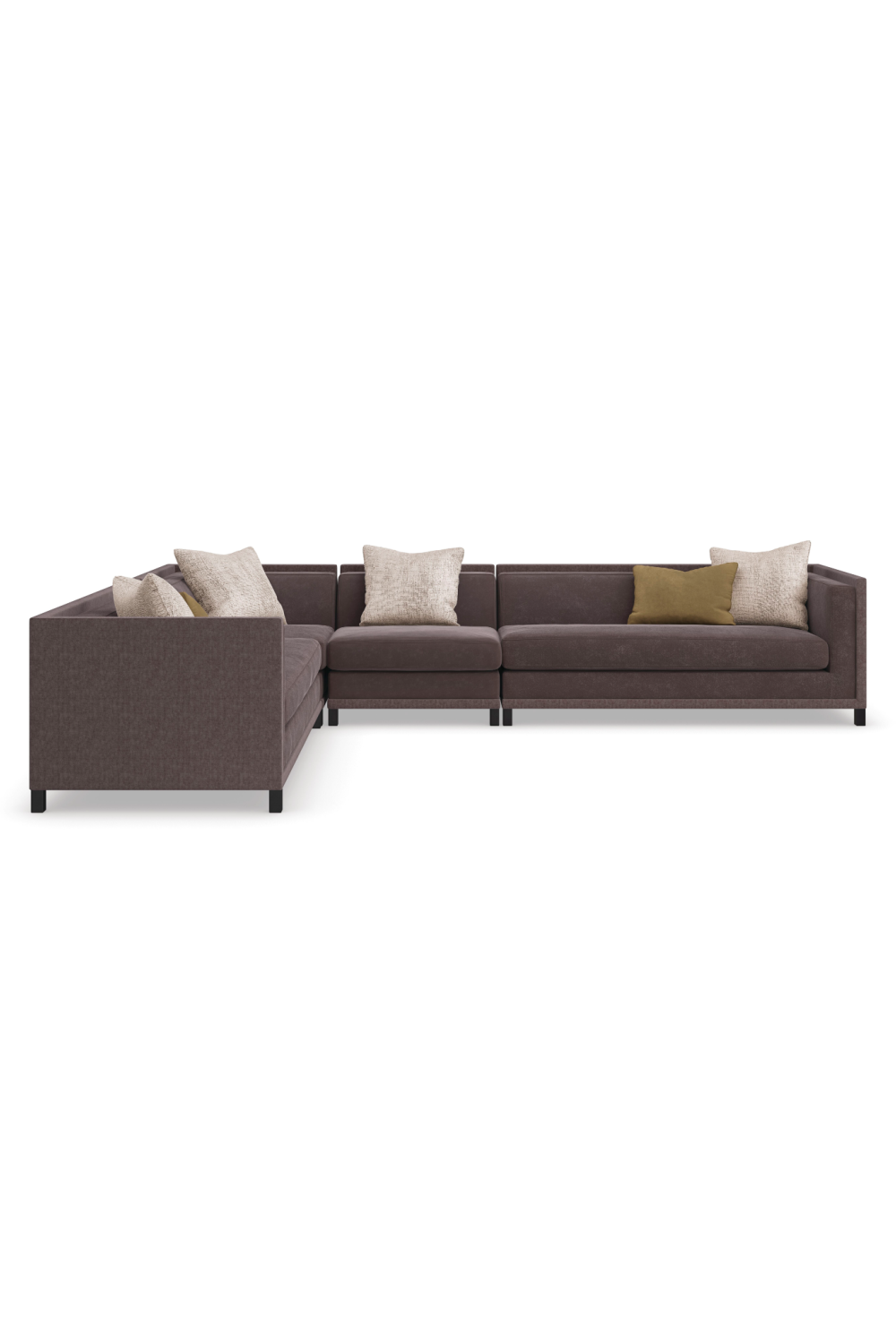 Brązowy tapicerowany fotel modułowy | Caracole Tuxedo | Caracole.eu.com