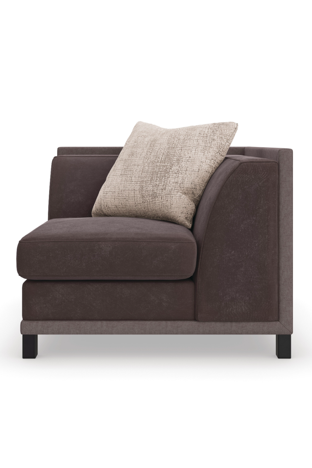 Brązowy tapicerowany fotel modułowy | Caracole Tuxedo | Caracole.eu.com