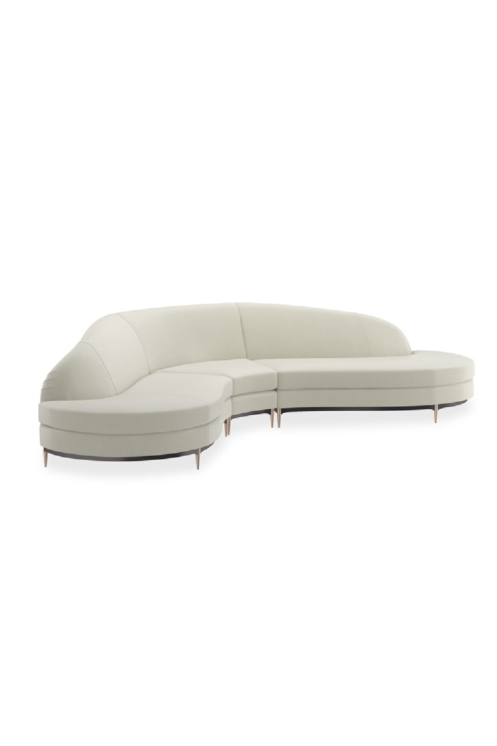 Biała aksamitna sofa modułowa | Caracole Three's Company | Caracole.eu.com