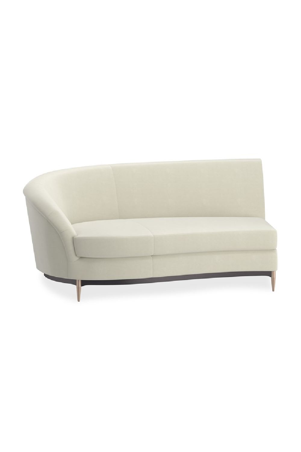 Biała aksamitna sofa modułowa | Caracole Three's Company | Caracole.eu.com