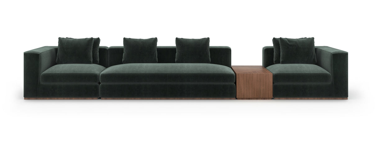 Tapicerowana czarna sofa modułowa | Caracole Bello