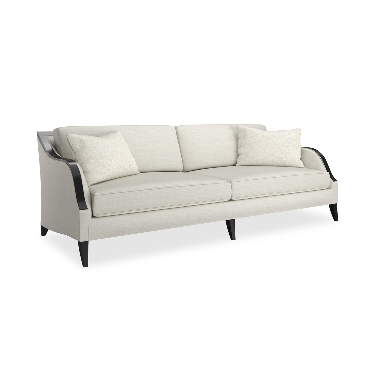 Kremowa sofa w plecionce koszykowej | Caracole Pitch Perfect