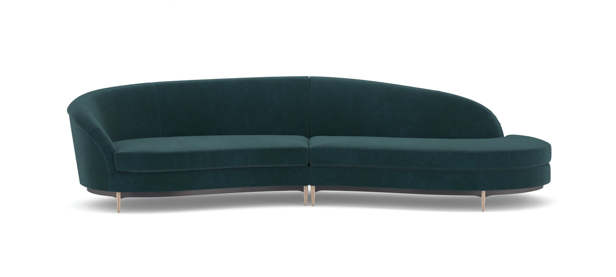 Zielona sofa modułowa | Caracole Three's Company