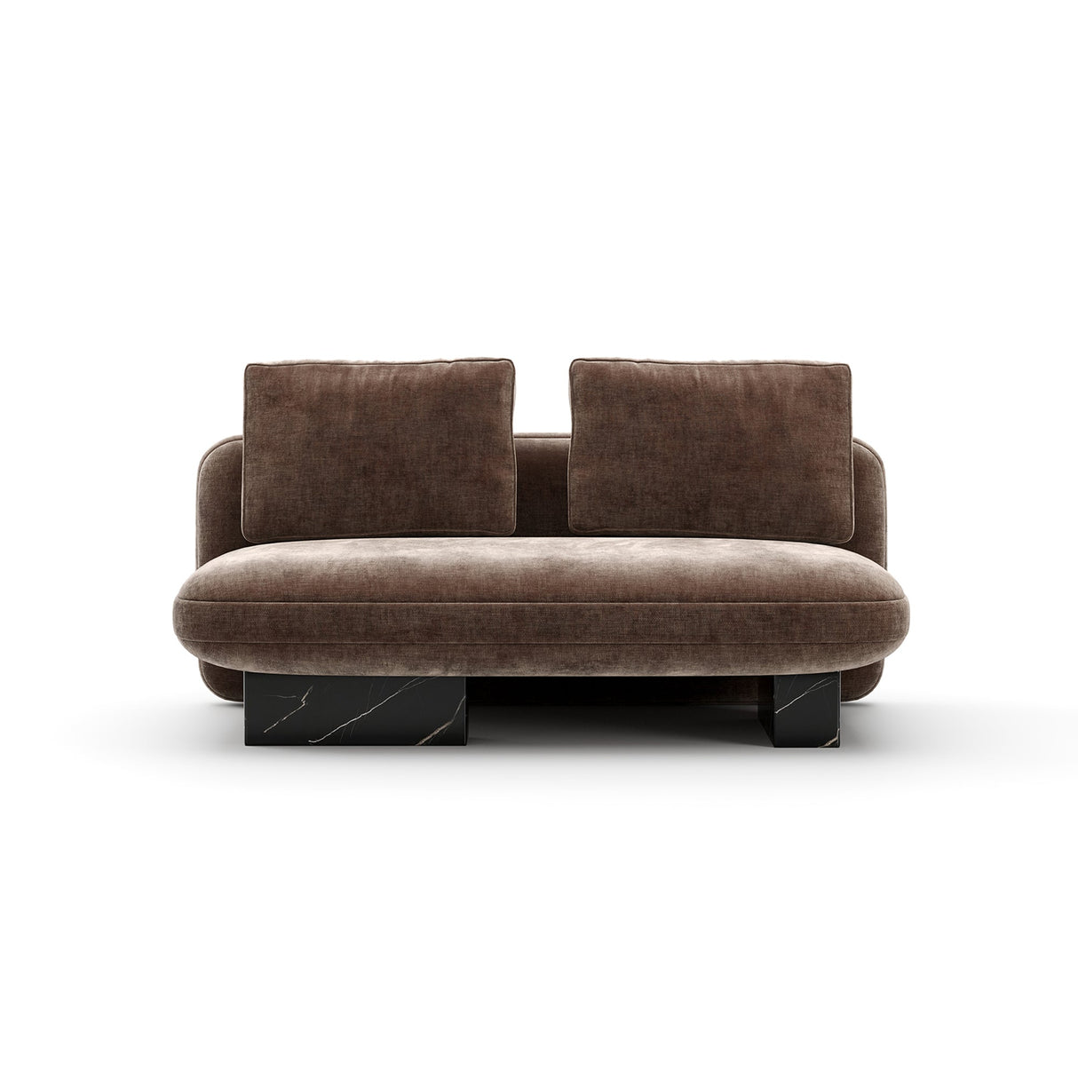 Sofa dwuosobowa z aksamitu w kolorze taupe | Caracole Overlap