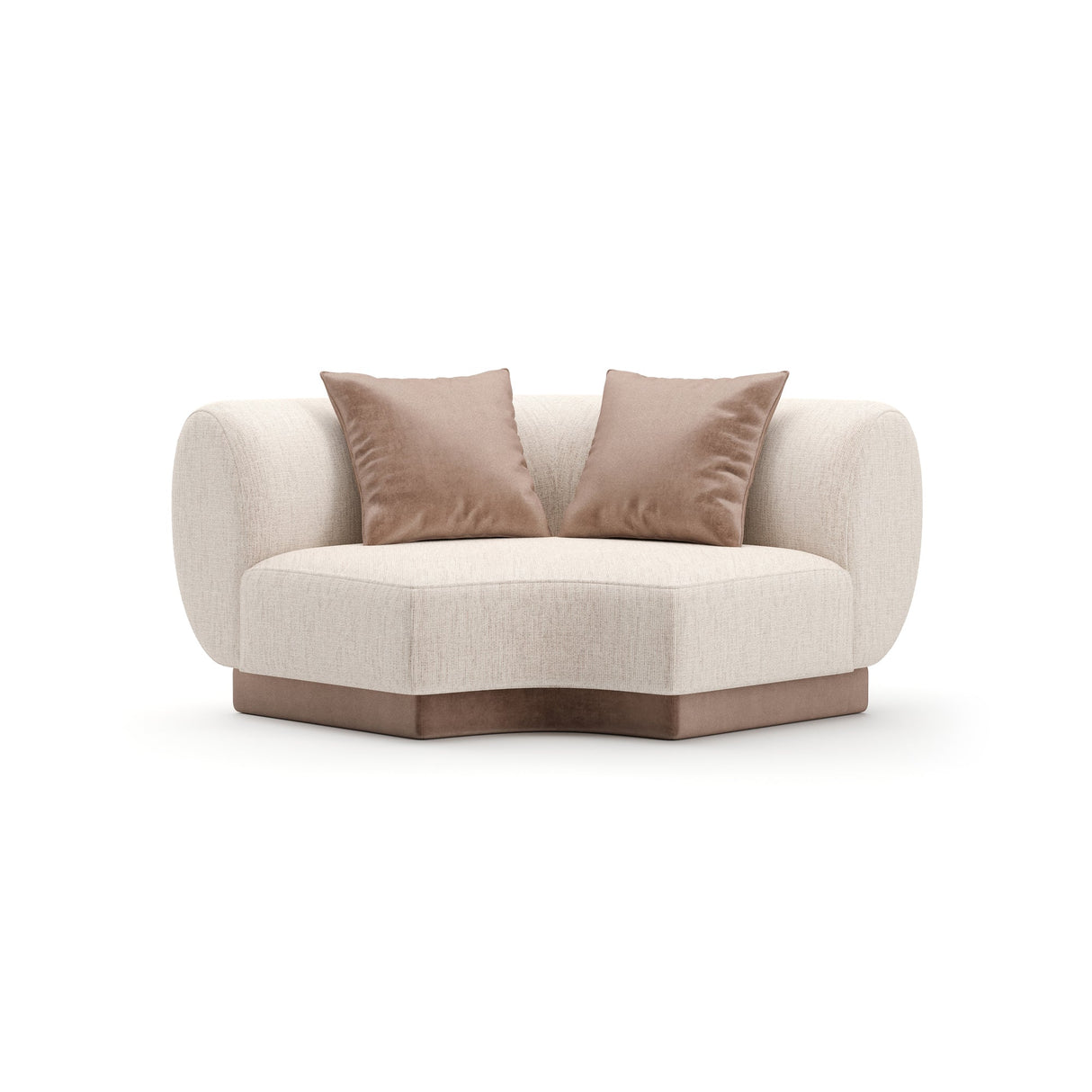 Beżowa, prążkowana sofa narożna z lnu | Caracole Seta