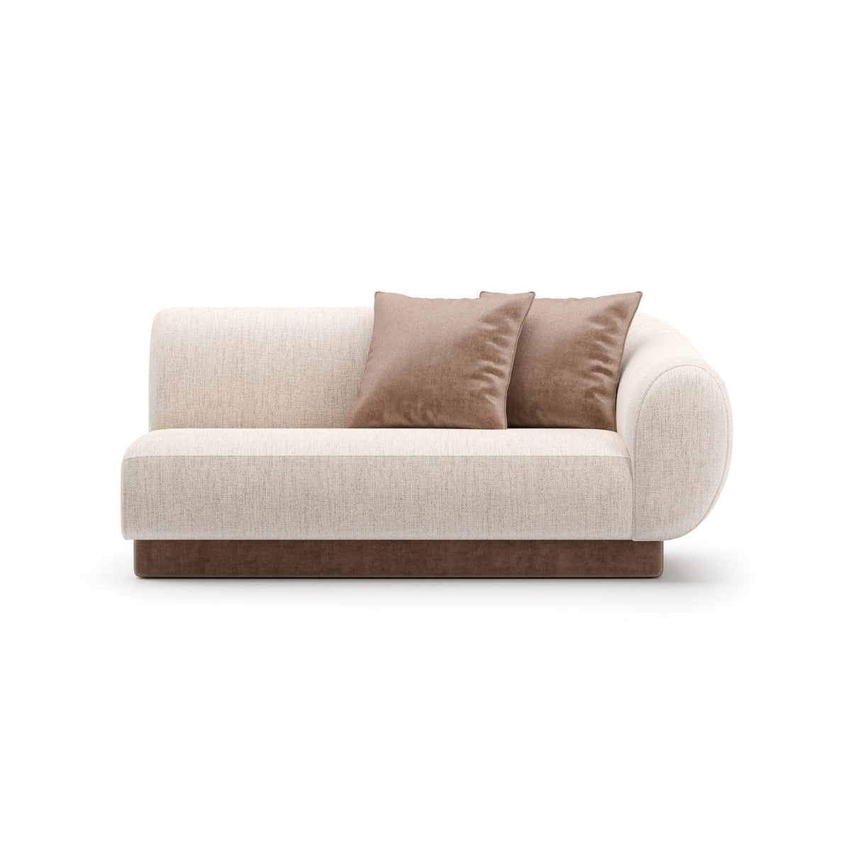 Beżowa, prążkowana, lniana sofa dwuosobowa | Caracole Seta