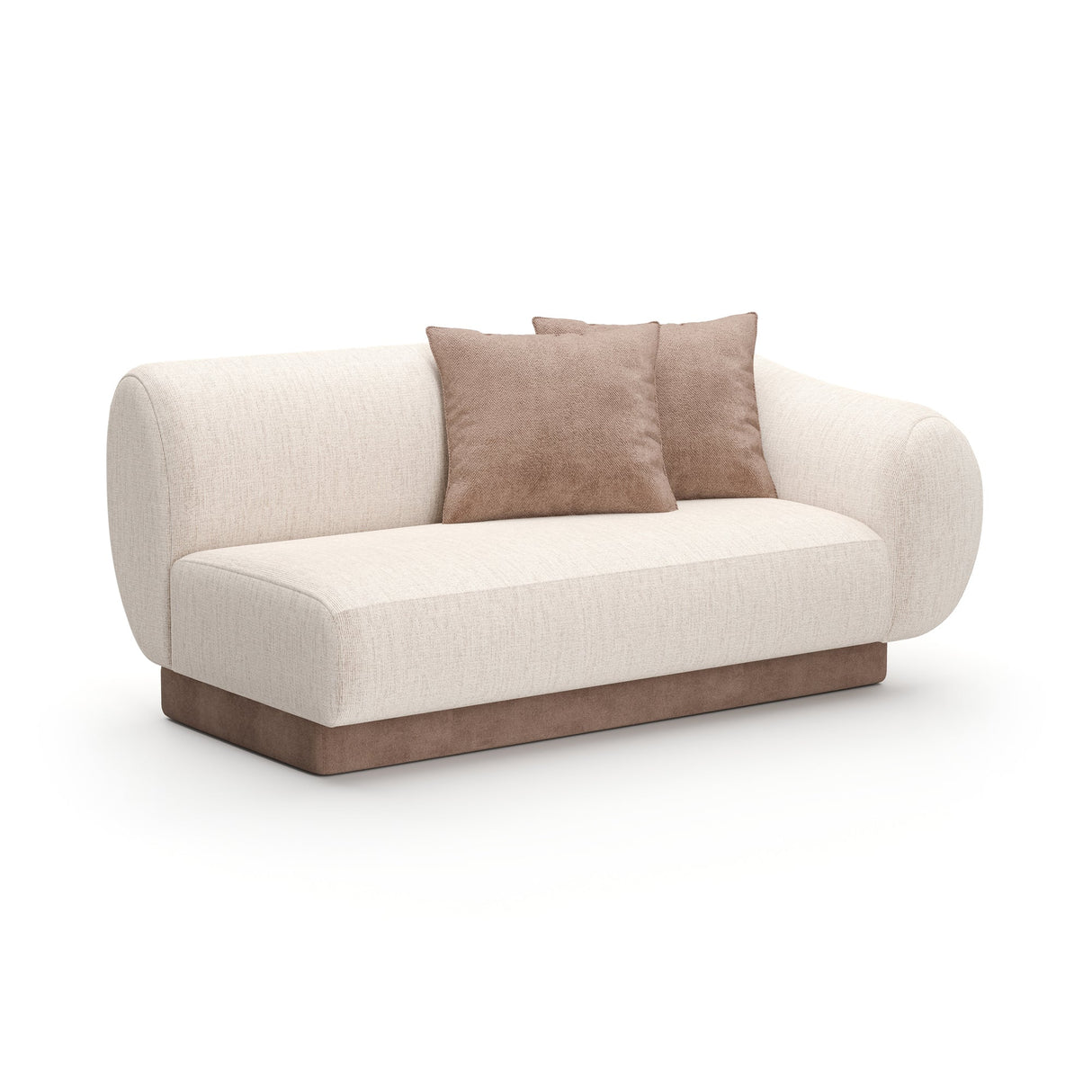 Beżowa, prążkowana, lniana sofa dwuosobowa | Caracole Seta