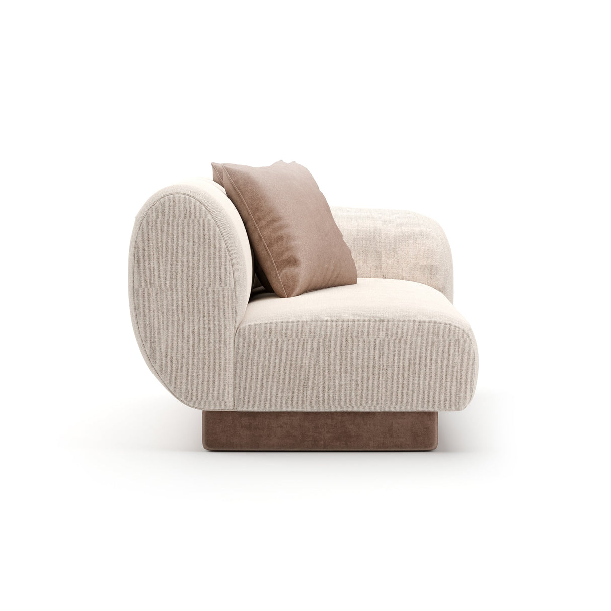 Beżowa, prążkowana, lniana sofa dwuosobowa | Caracole Seta
