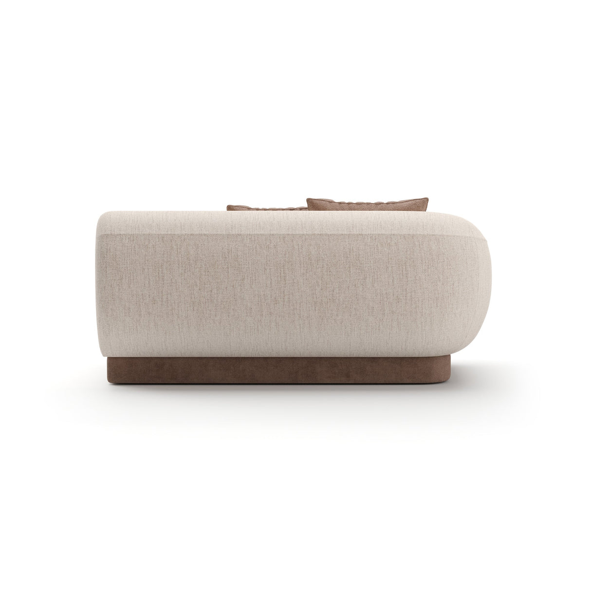 Beżowa, prążkowana, lniana sofa dwuosobowa | Caracole Seta