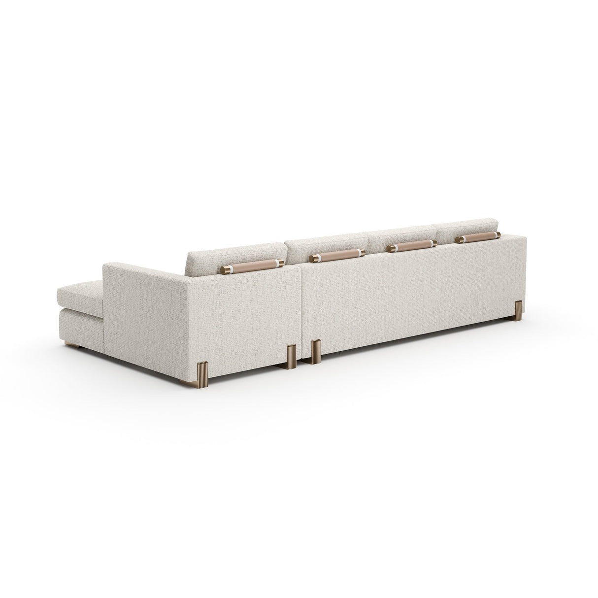 Nowoczesna sofa z leżanką po prawej stronie w neutralnych tonach | Caracole Contrast