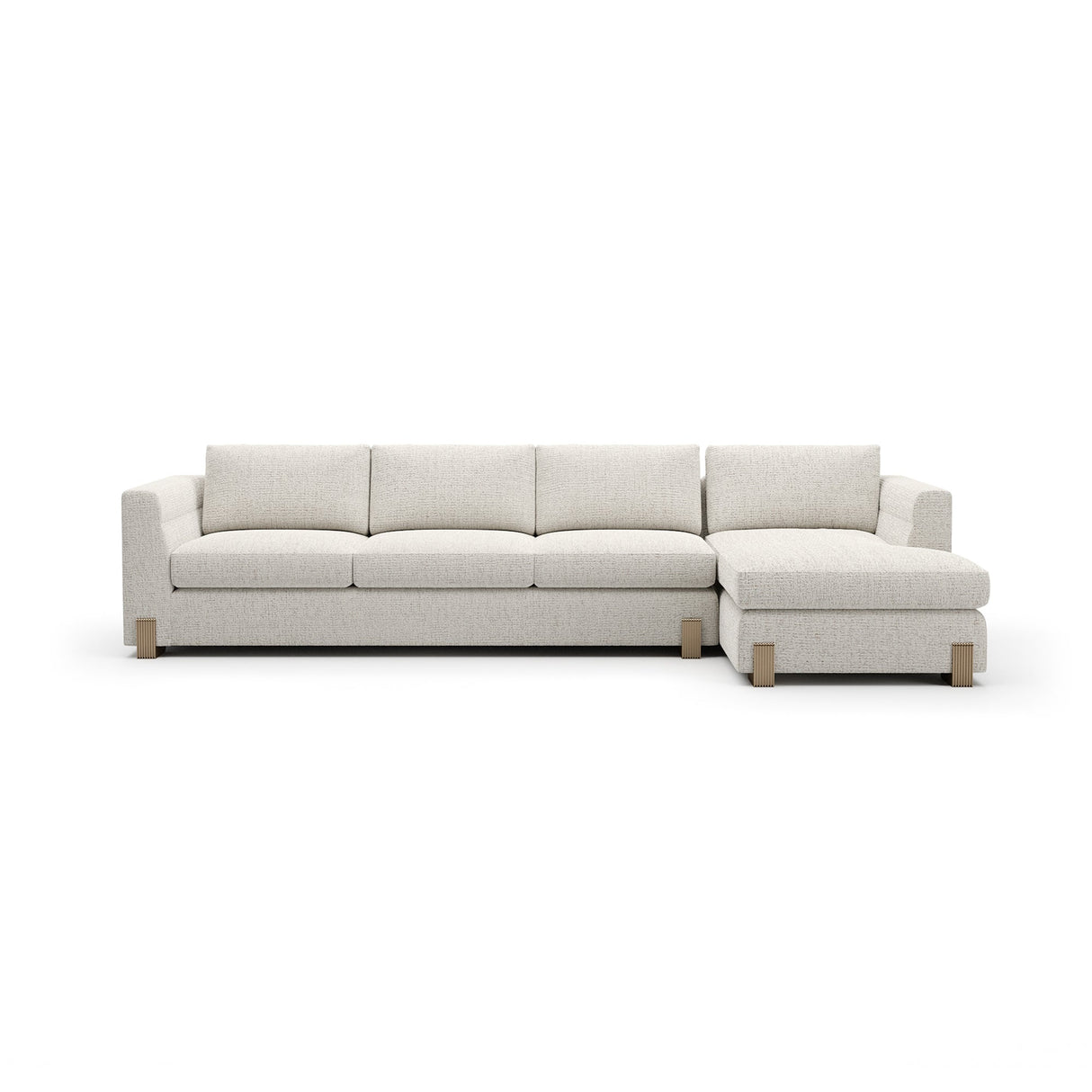 Nowoczesna sofa z leżanką po prawej stronie w neutralnych tonach | Caracole Contrast