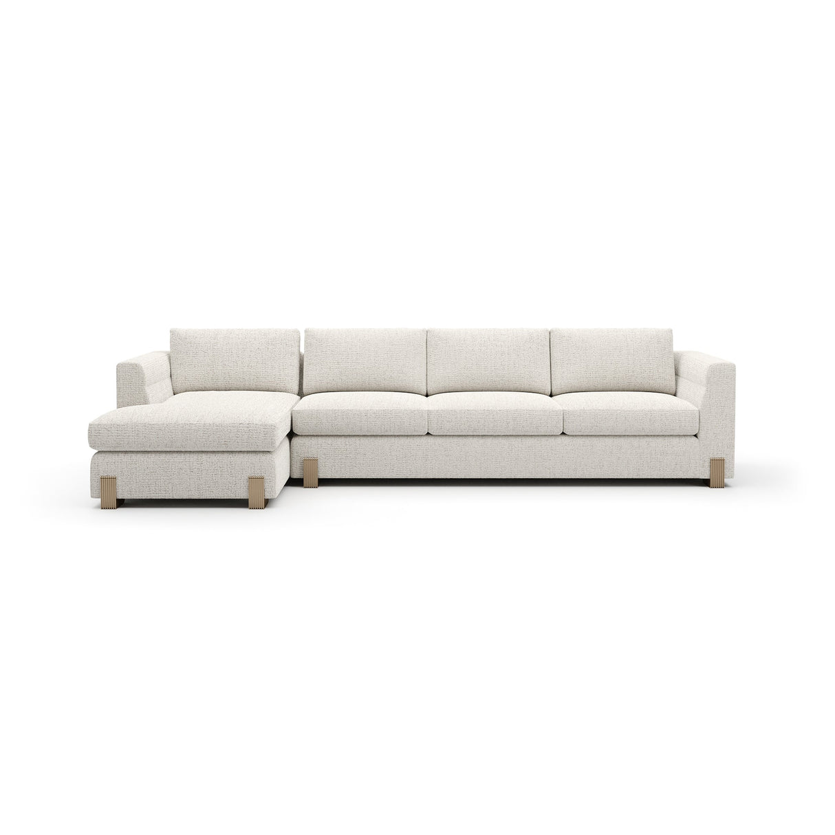 Nowoczesna sofa z leżanką po lewej stronie w neutralnych tonach | Caracole Contrast