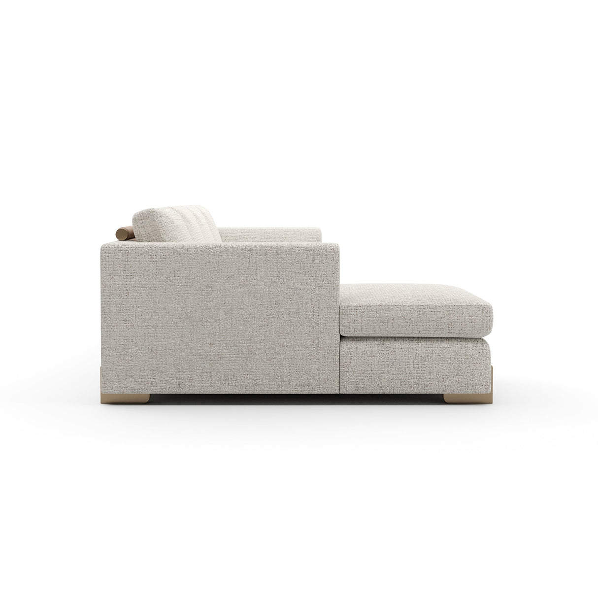 Nowoczesna sofa z leżanką po lewej stronie w neutralnych tonach | Caracole Contrast