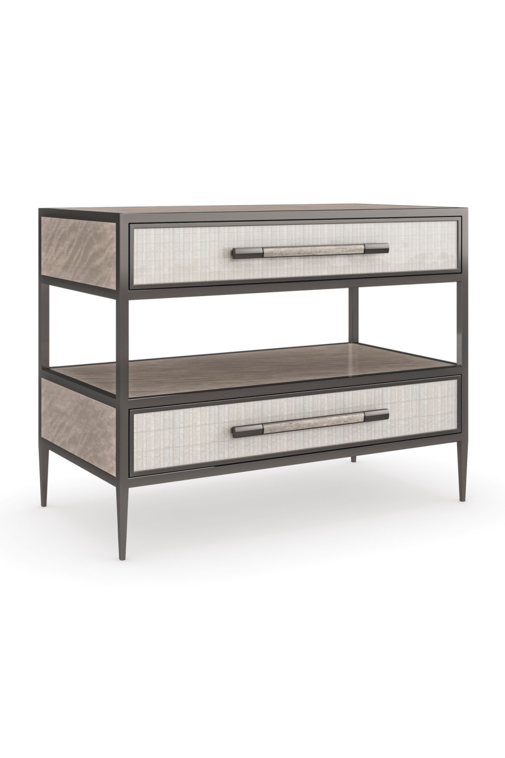 Stolik nocny w brązowej ramie | Caracole Dual Impressions | Caracole.eu.com