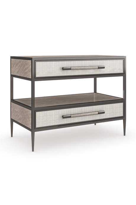 Stolik nocny w brązowej ramie | Caracole Dual Impressions | Caracole.eu.com