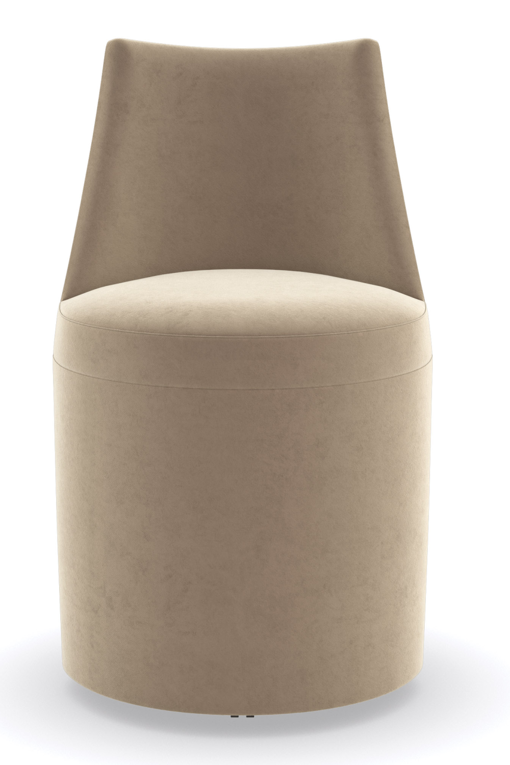 Krzesło do jadalni w kolorze taupe velvet | Caracole Barrel Roll | Caracole.eu.com