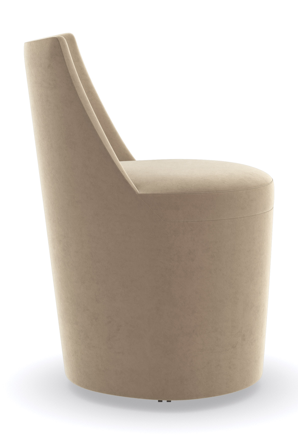 Krzesło do jadalni w kolorze taupe velvet | Caracole Barrel Roll | Caracole.eu.com