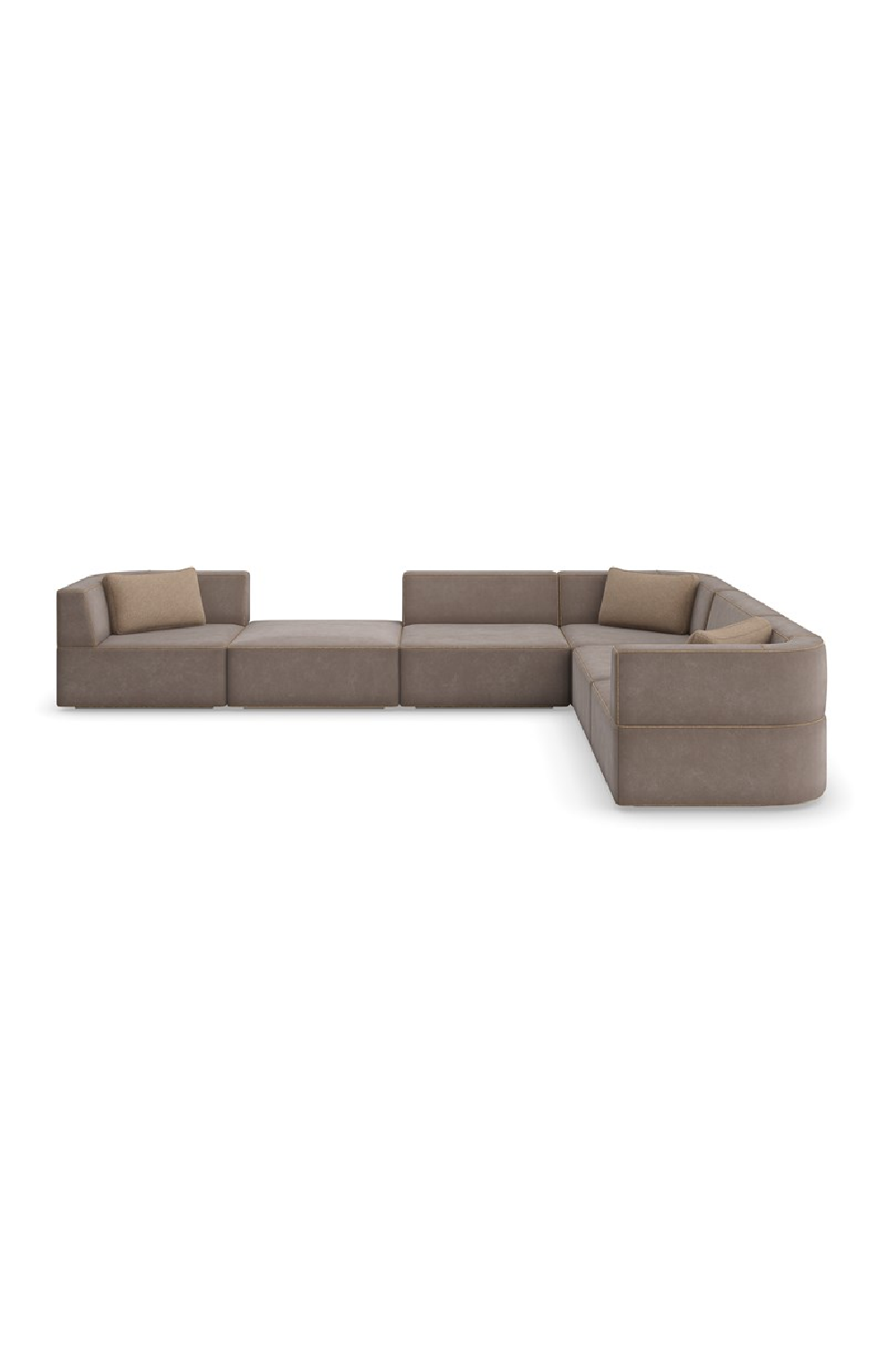 Brązowa sofa modułowa z lamówką | Caracole Marbella | Caracole.eu.com