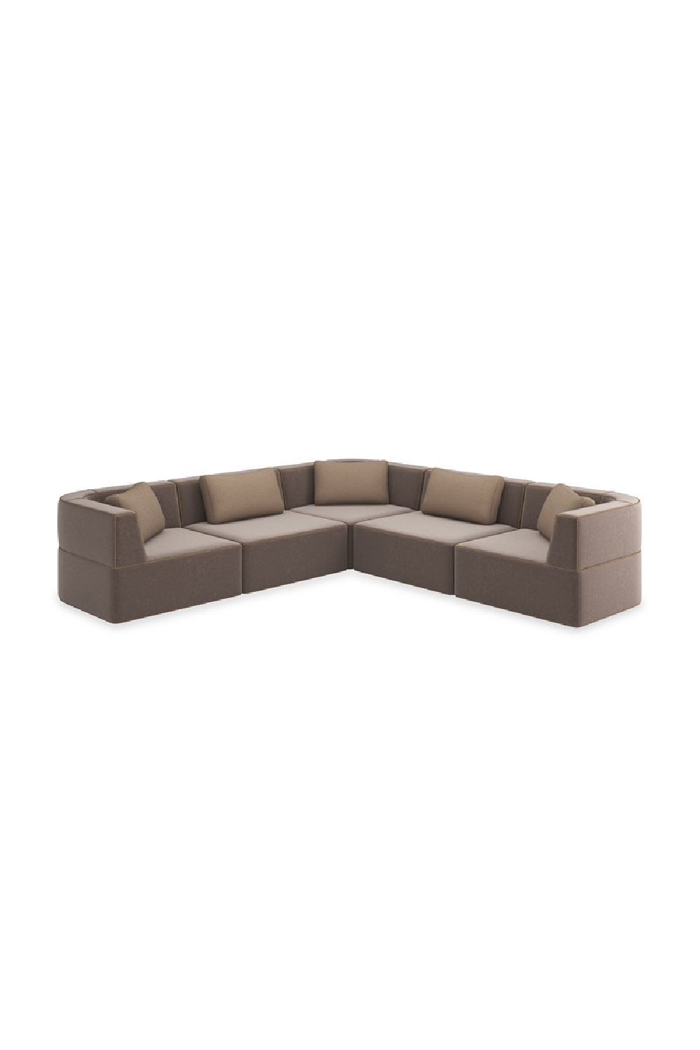 Brązowa sofa modułowa z lamówką | Caracole Marbella | Caracole.eu.com
