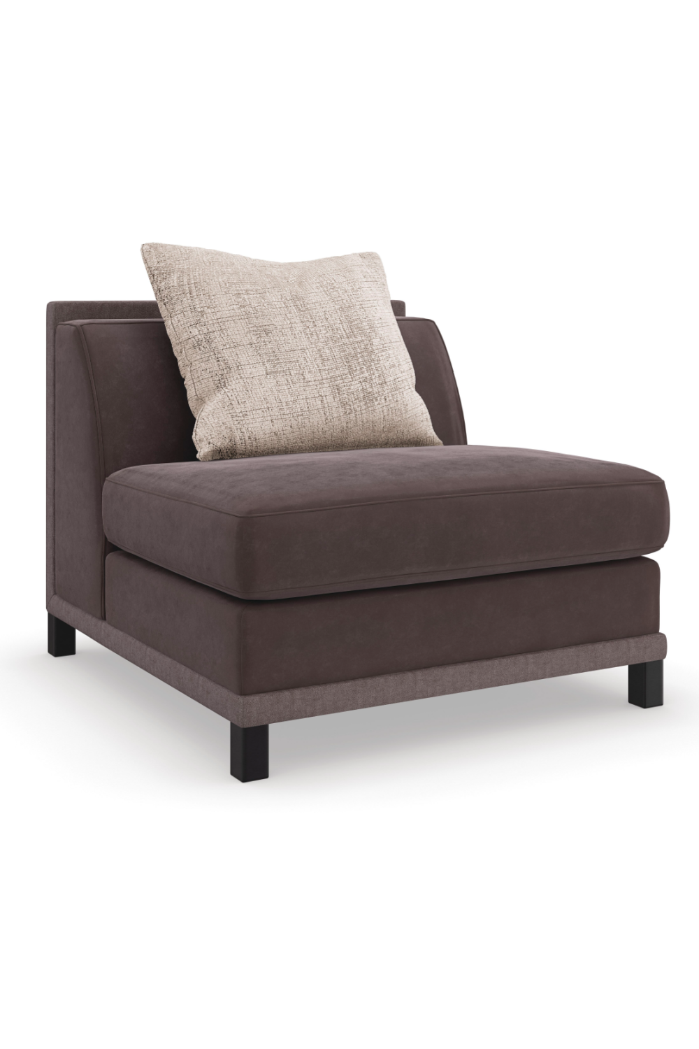 Brązowy tapicerowany fotel modułowy | Caracole Tuxedo | Caracole.eu.com