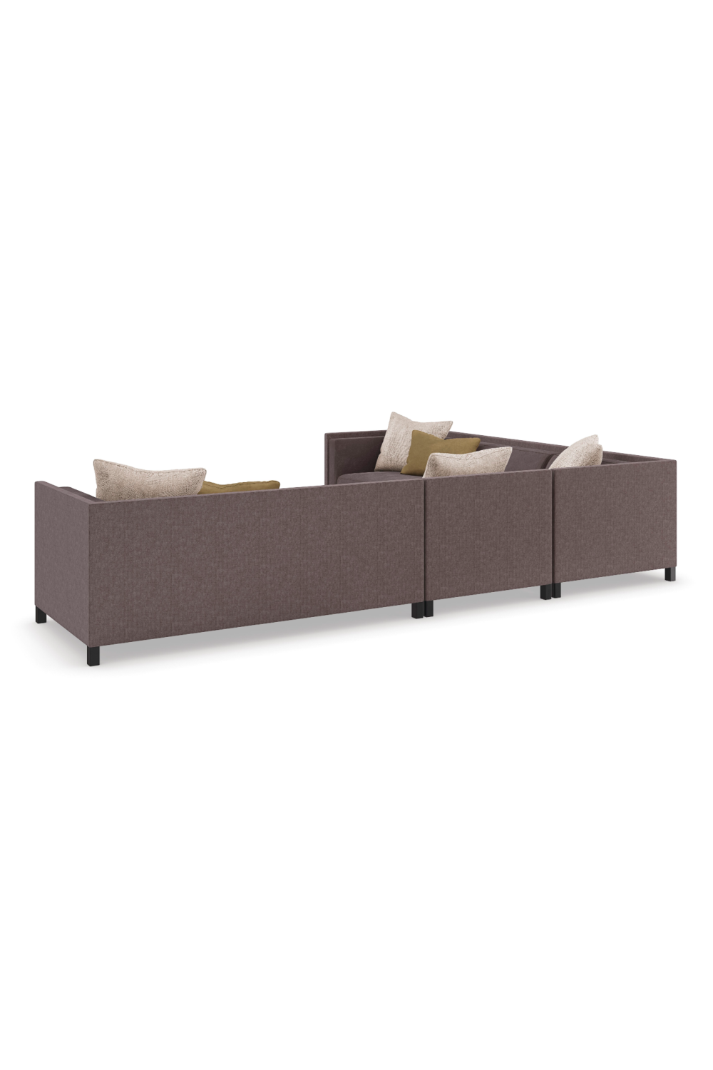 Brązowy tapicerowany fotel modułowy | Caracole Tuxedo | Caracole.eu.com