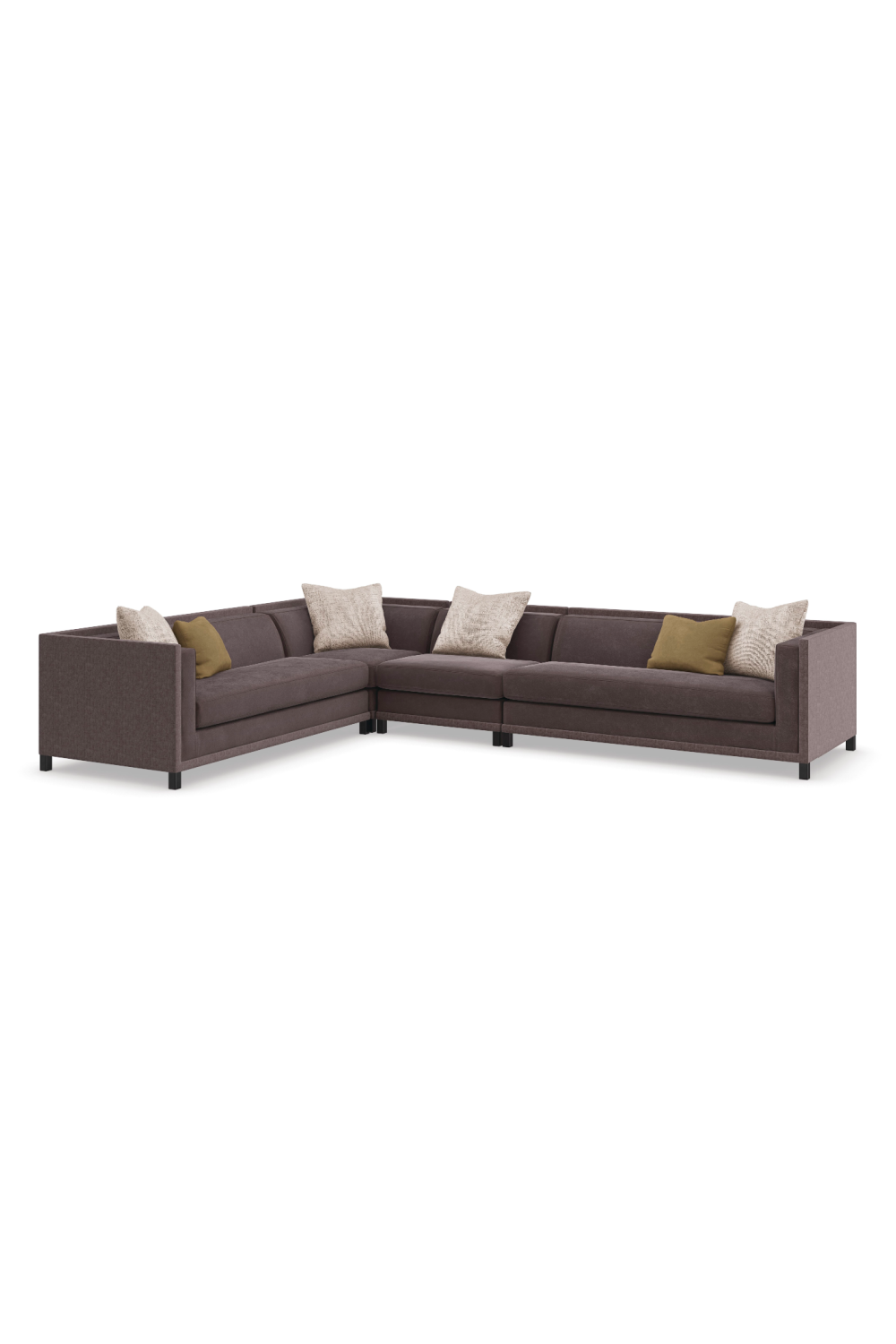 Brązowy tapicerowany fotel modułowy | Caracole Tuxedo | Caracole.eu.com