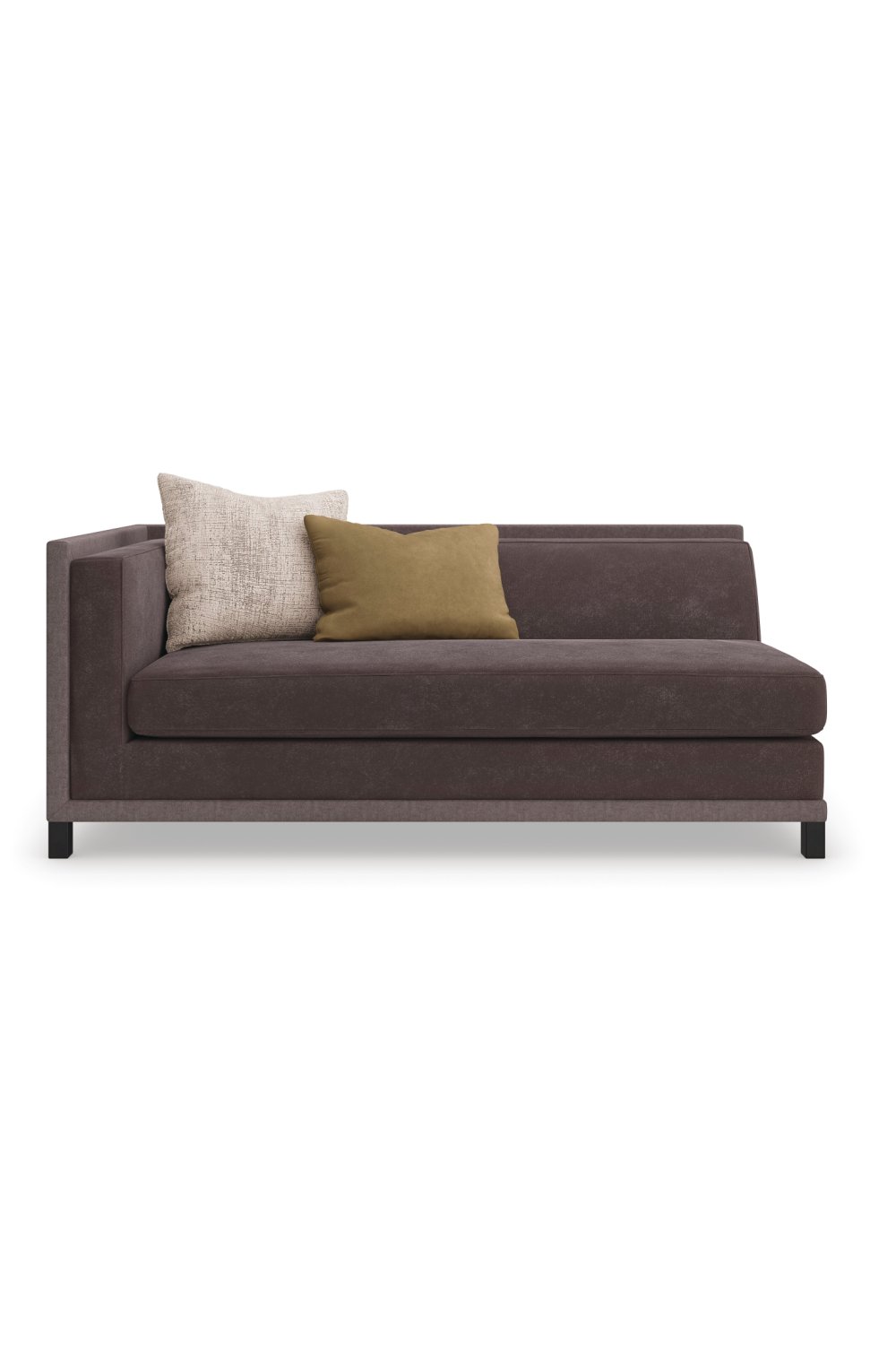 Brązowy tapicerowany fotel modułowy | Caracole Tuxedo | Caracole.eu.com