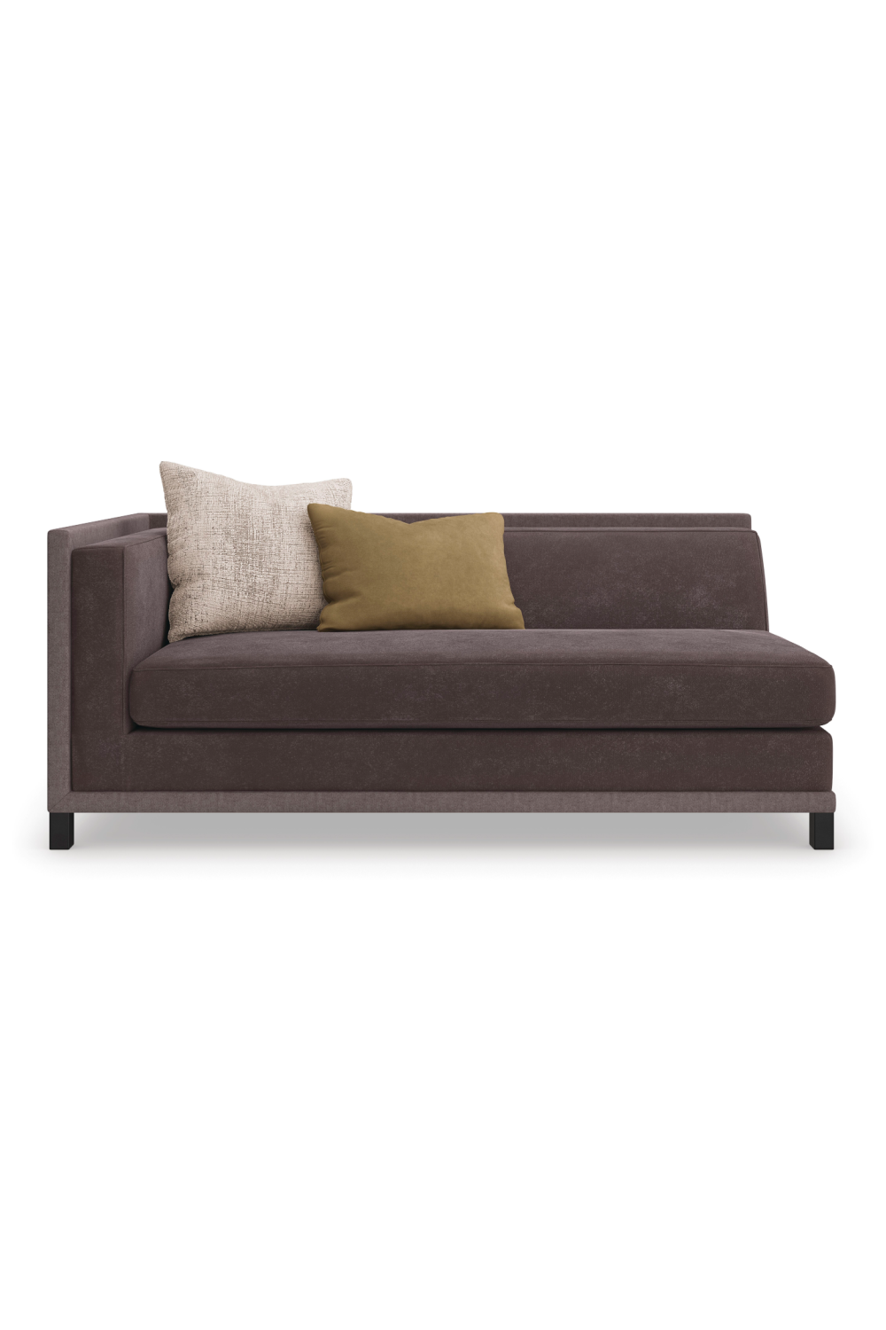 Brązowy tapicerowany fotel modułowy | Caracole Tuxedo | Caracole.eu.com