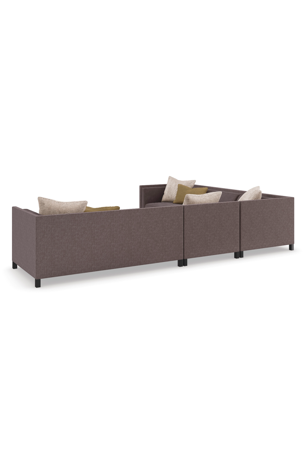 Brązowy tapicerowany fotel modułowy | Caracole Tuxedo | Caracole.eu.com