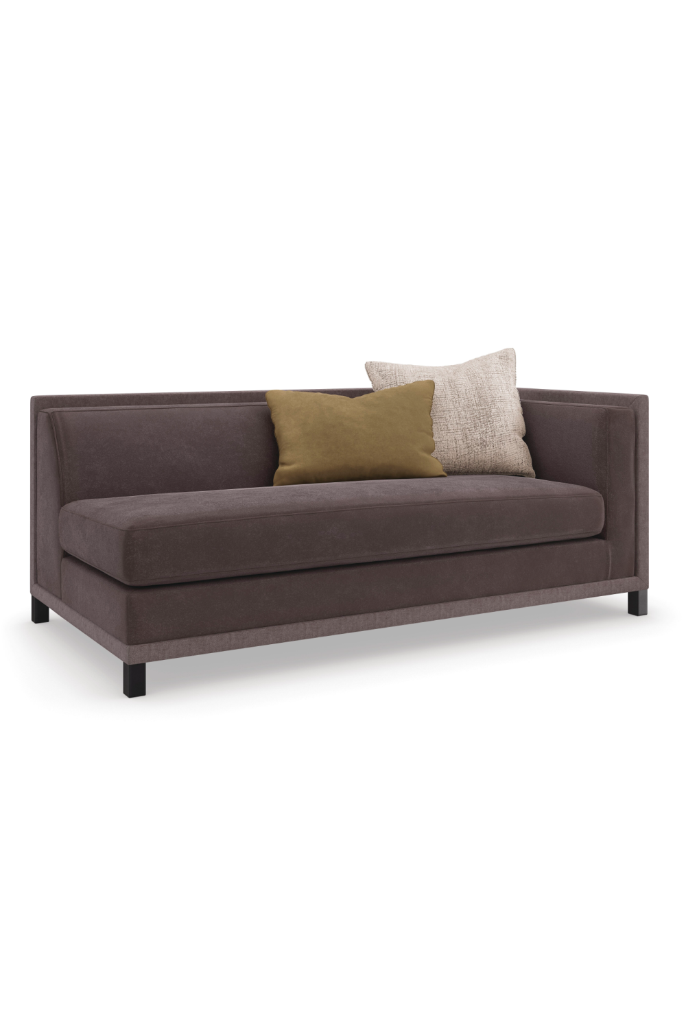 Brązowy tapicerowany fotel modułowy | Caracole Tuxedo | Caracole.eu.com