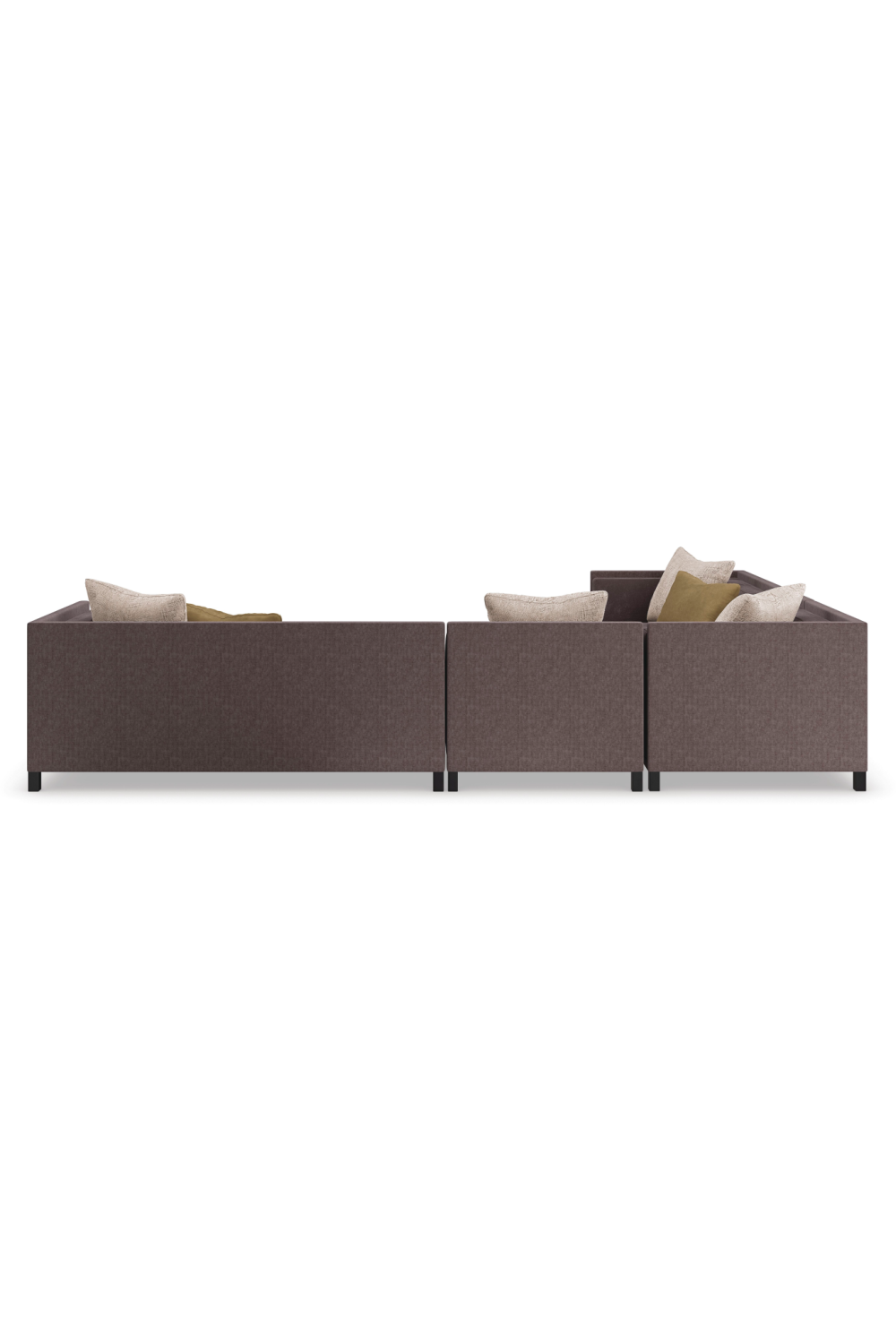 Brązowy tapicerowany fotel modułowy | Caracole Tuxedo | Caracole.eu.com