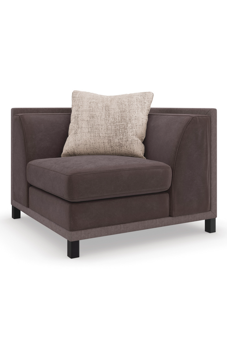Brązowy tapicerowany fotel modułowy | Caracole Tuxedo | Caracole.eu.com