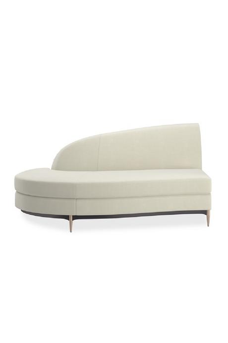 Biała aksamitna sofa modułowa | Caracole Three's Company | Caracole.eu.com