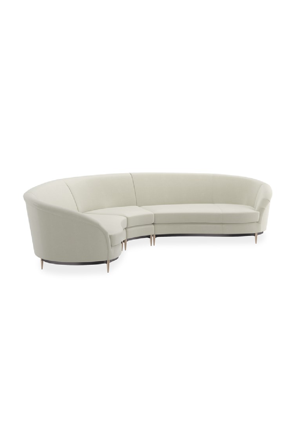 Biała aksamitna sofa modułowa | Caracole Three's Company | Caracole.eu.com