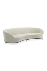 Biała aksamitna sofa modułowa | Caracole Three's Company | Caracole.eu.com