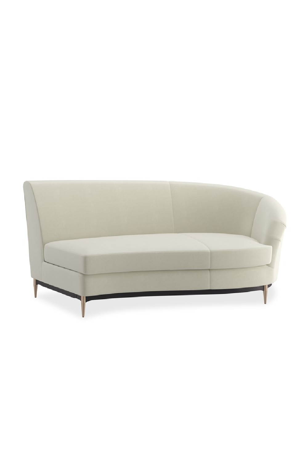 Biała aksamitna sofa modułowa | Caracole Three's Company | Caracole.eu.com