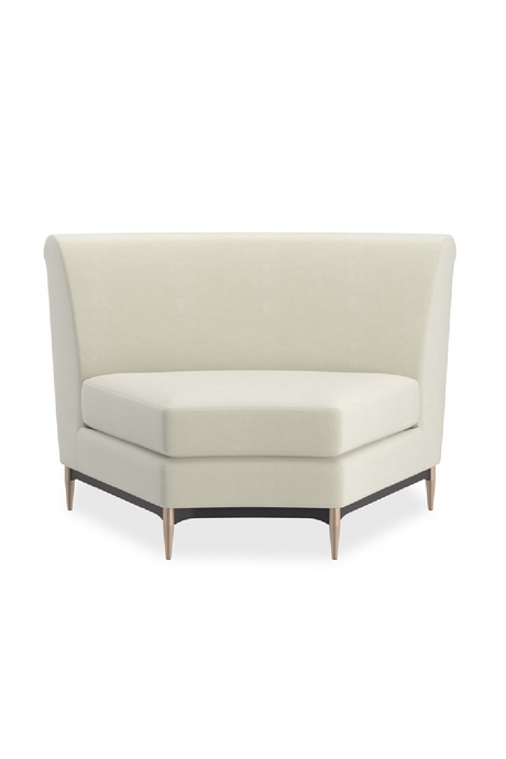 Biała aksamitna sofa modułowa | Caracole Three's Company | Caracole.eu.com