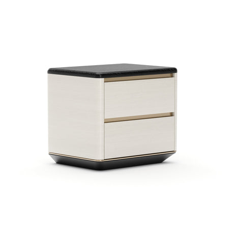 Opalowa szafka nocna z 2 szufladami | Caracole Madera Plinth