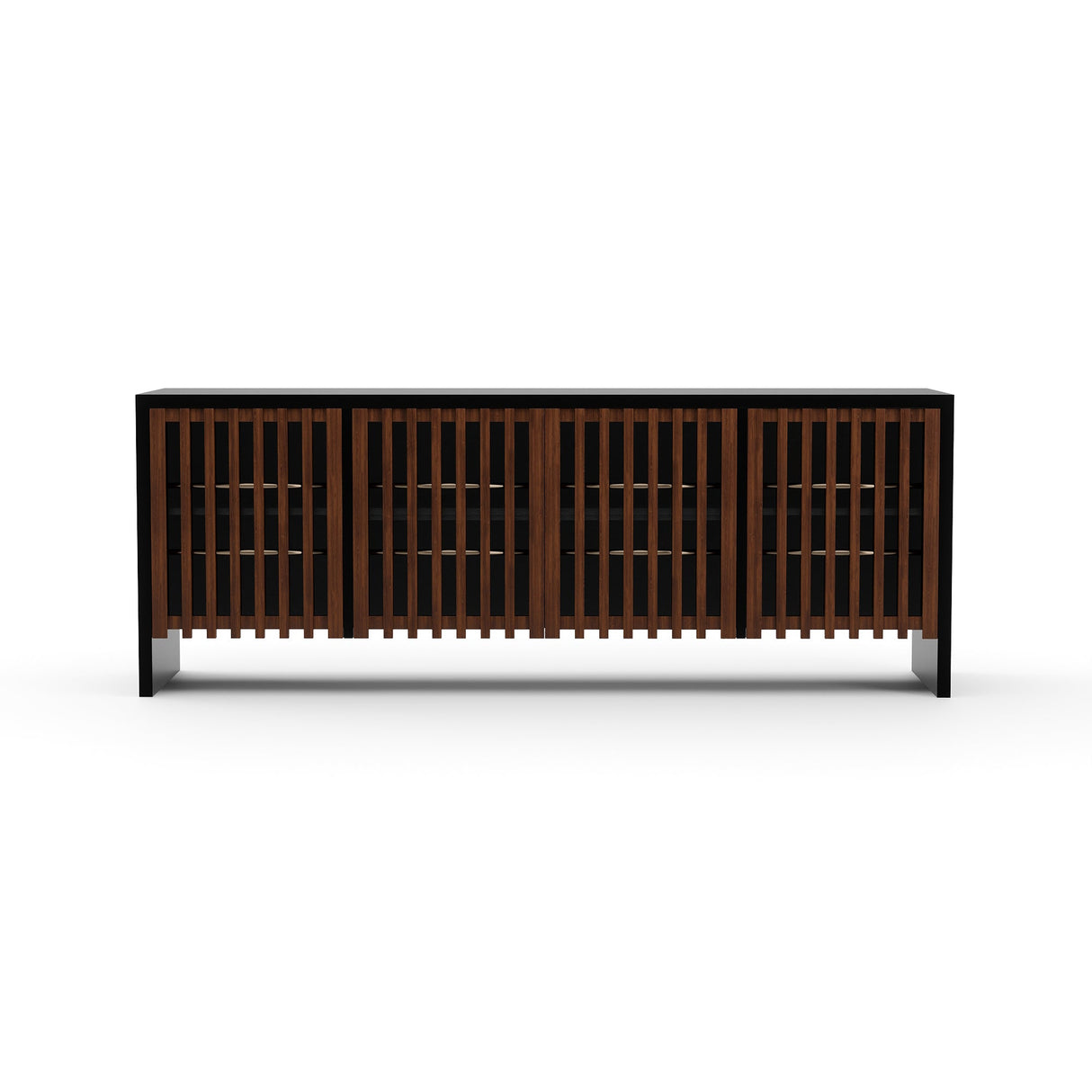 Czekoladowa 4-drzwiowa komoda | Caracole Pinstripe