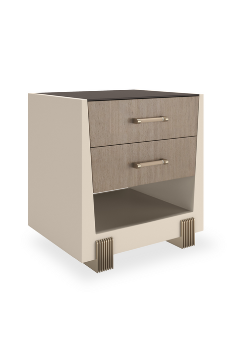 Stolik nocny z drewna bukowego z 2 szufladami | Kontrast Caracole | Caracole.eu.com