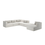Sofa modułowa z białym ściągaczem, 6 elementów | Caracole Marbella